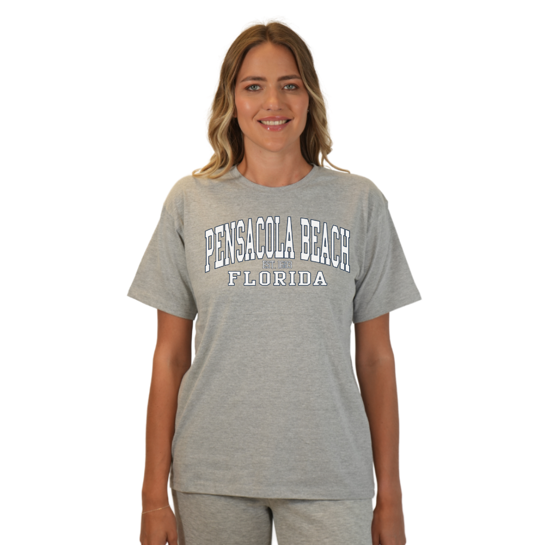 Pensacola Beach East 1683 Combed Cotton Women T-Shirt with a Front Design Style CC1000