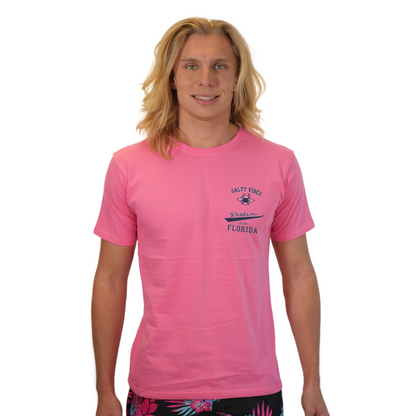 Destin Florida Combed Cotton Men T-Shirt with a Front Pocket Design and back "Salty Vibes Crab" Design Style CC1000