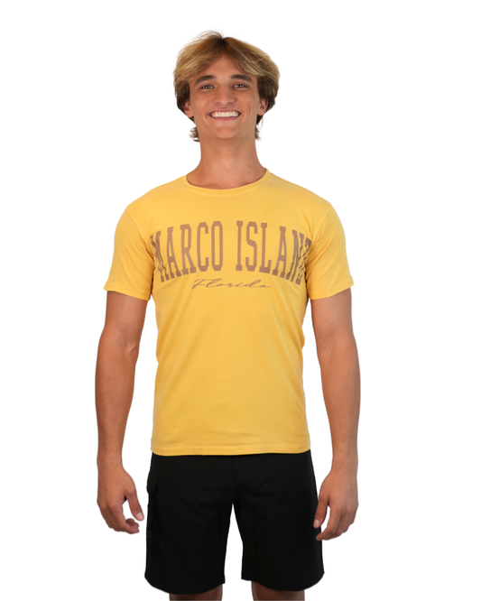 Marco Island, Fl City Name Design, T-Shirt T-SHIRT alvinsisland.com Yellow S