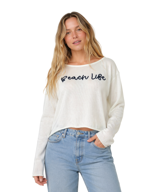 Women Beach Life Emb Sweater Style Sw1001