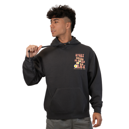 Destin Florida Pullover Hoodie Men with front "Everything is going to be Okay" and daisy flowers Pocket design and the same back big design Style 252