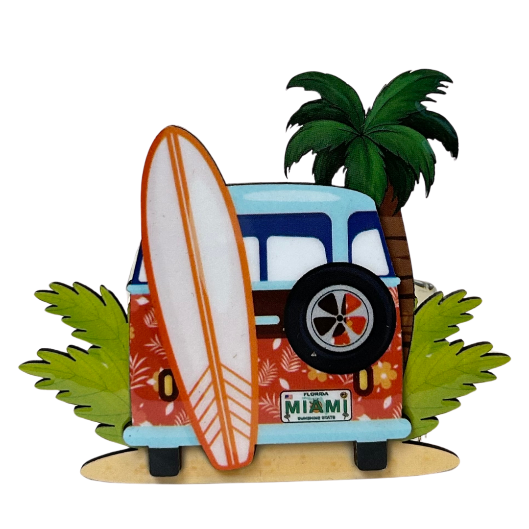 Miami Combi Vw Magnets Wood