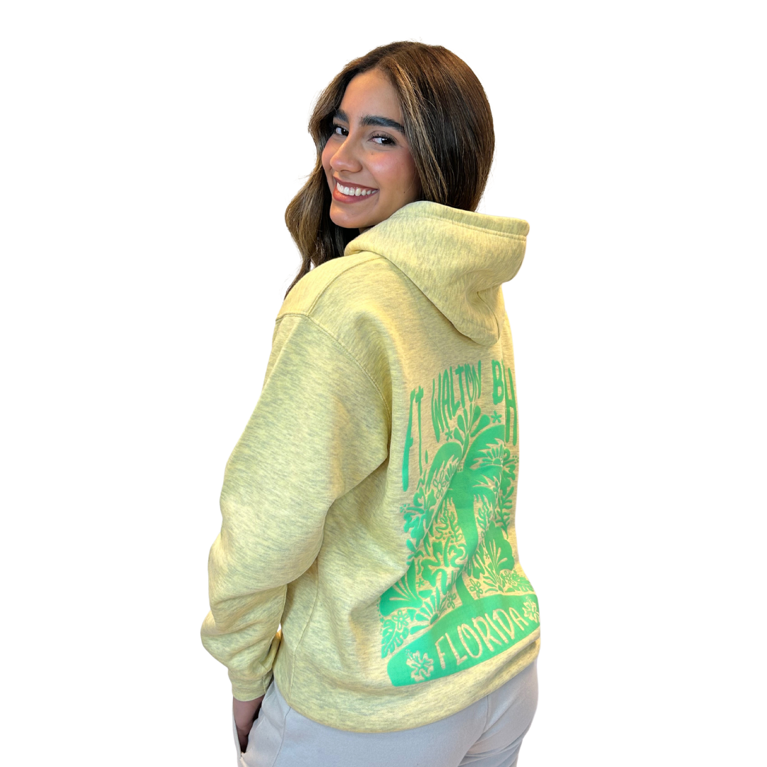 Ft. Walton Beach with front Palm Tree pocket design and back big Design Pullover Hoodie Women Style ML200