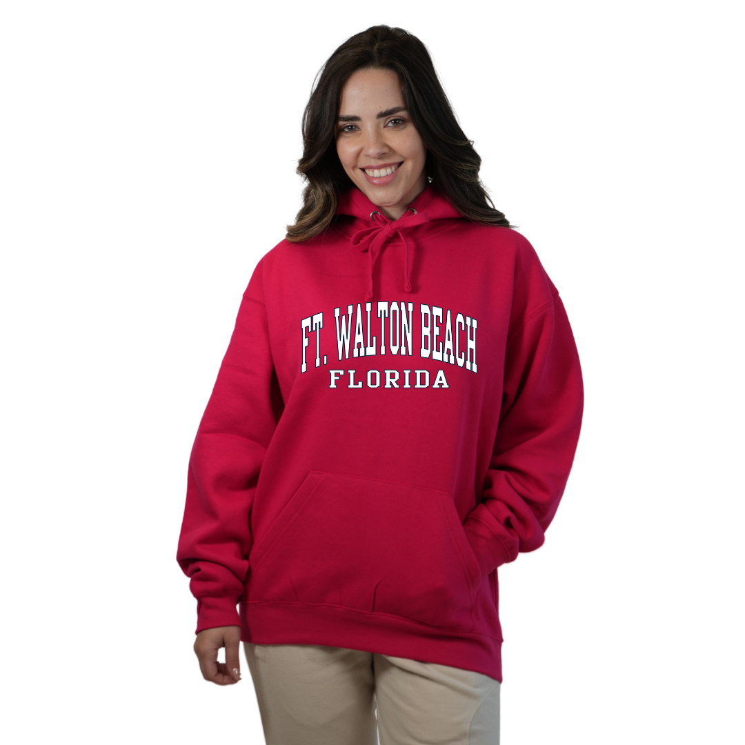 Ft. Walton Beach Pullover Hoodie Women with a City Name White design Style 252