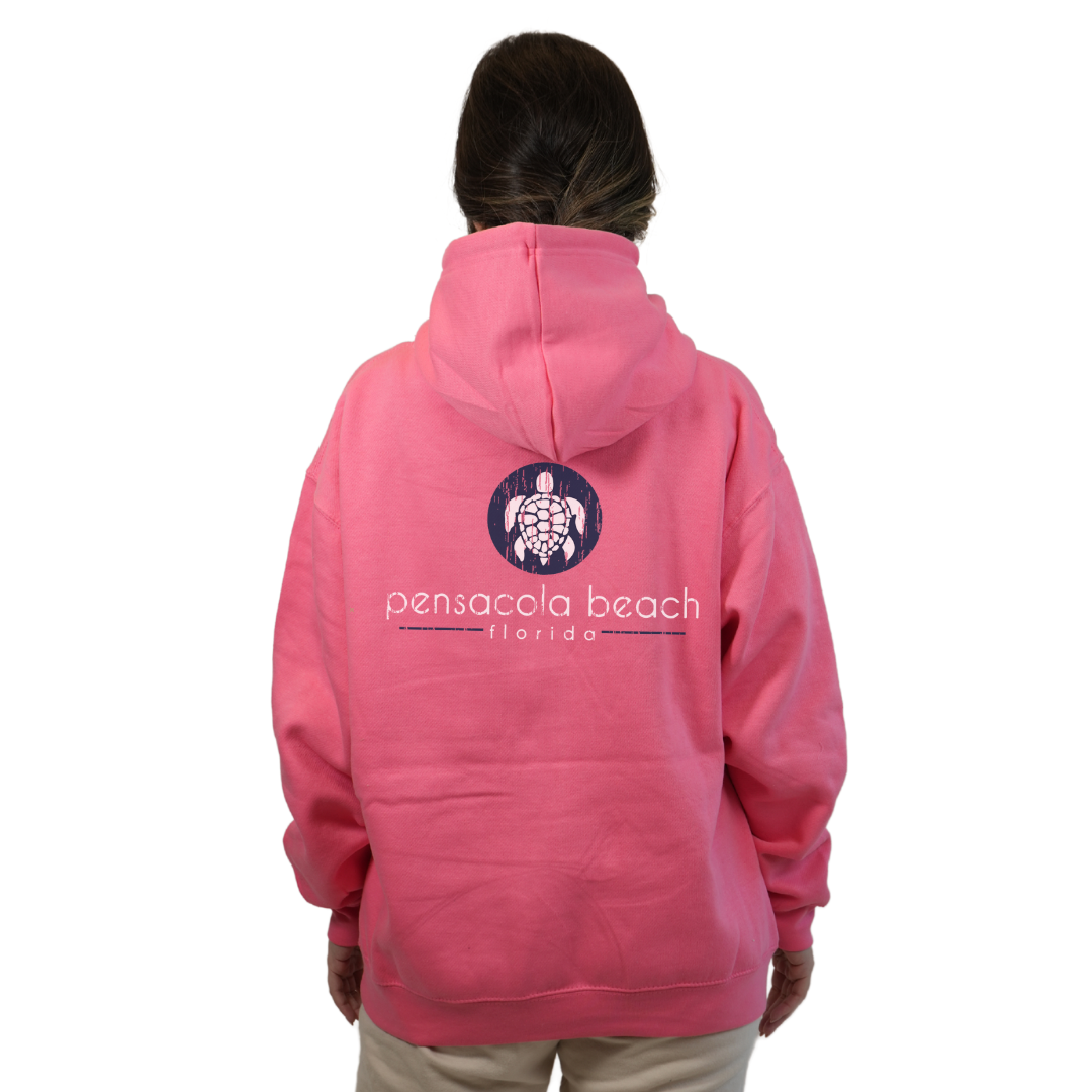 Pensacola Beach with front SeaTurtle's pocket design and back big SeaTurtle's Design Pullover Hoodie Women Style 252