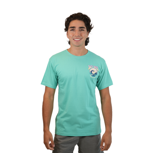 Marco Island Salty Waves Combed/Cotton Unisex Miami Blue T-Shirt Style Cc1000