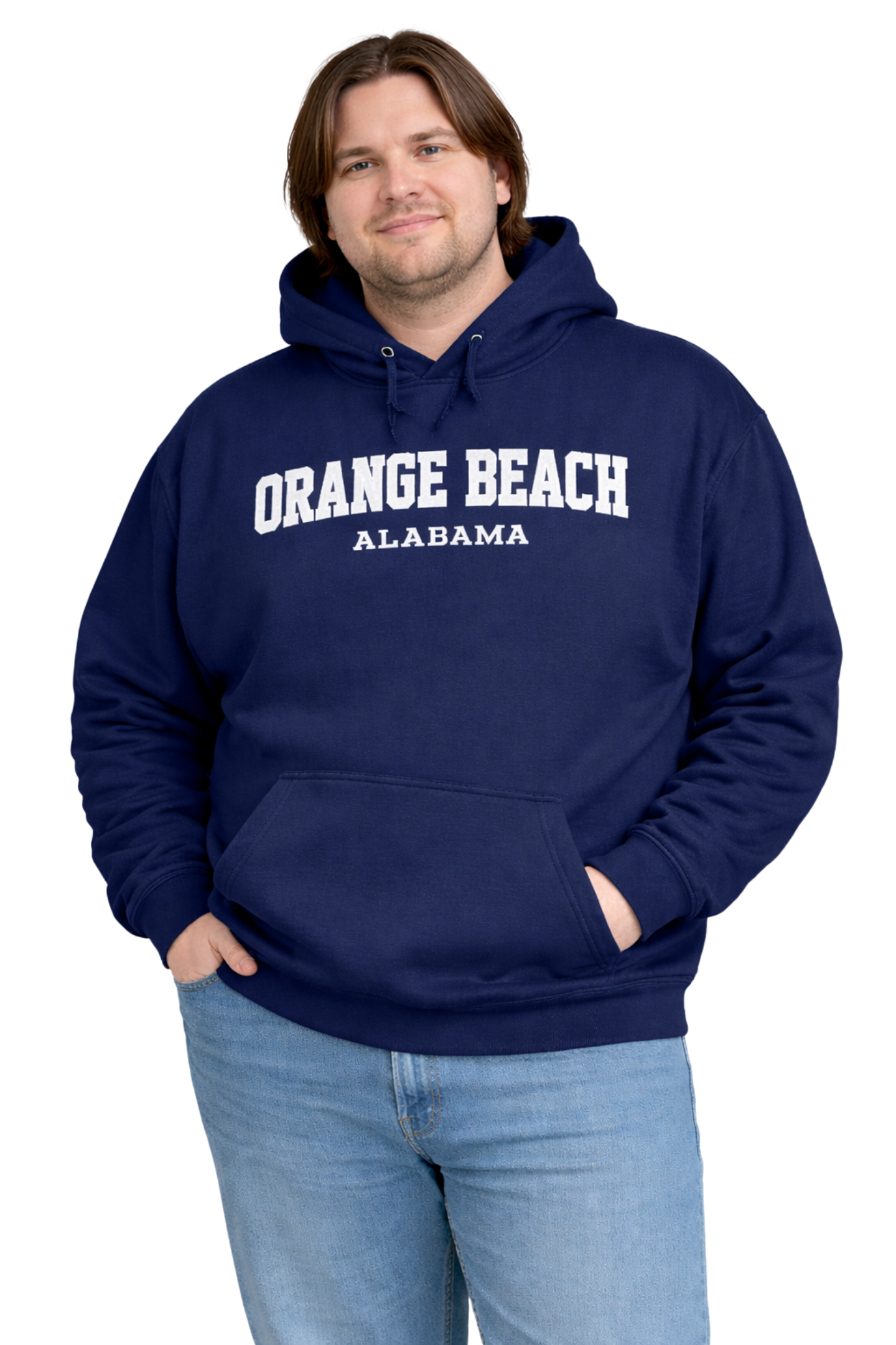 Orange Beach, Hoodie Embroidered City Name Appliqué