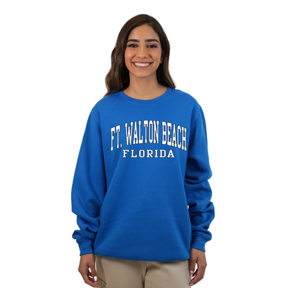 Ft. Walton Beach Fleece Crewneck Sweatshirt Women with a City Name Design Style 067