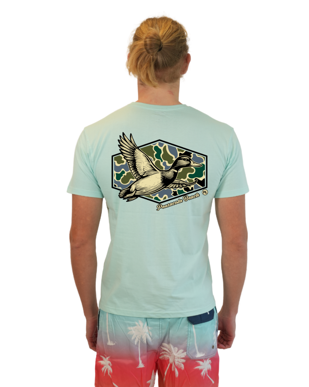Pensacola Beach Duck Men T-Shirt Camouflage Edition