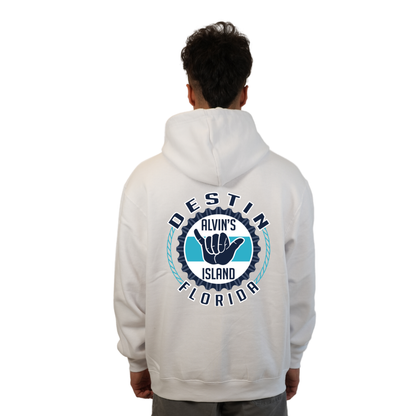 Destin Pullover Hoodie Men with Alvin's Island Hang Loose Front and Back Design Style 252