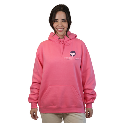 Pensacola Beach Pullover Hoodie Women with front Whale Tale pocket design and back big  Whale Tale Design Style 252