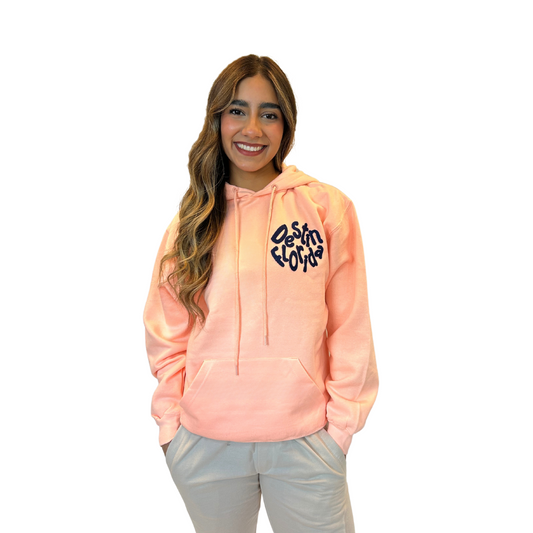 Destin Fl, Hoodie Women with Texture Patch on The Front and Back Salty Vibes Design Style 252Patch