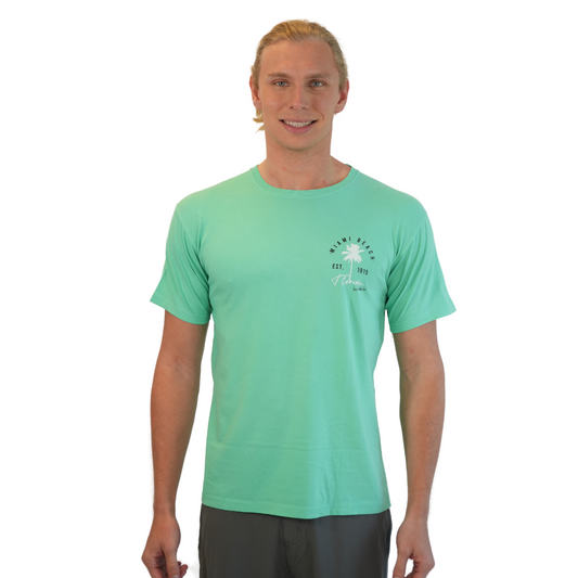 Miami Surf The Sun Combed/Cotton Unisex Kelly Green T-Shirt Style Gd001