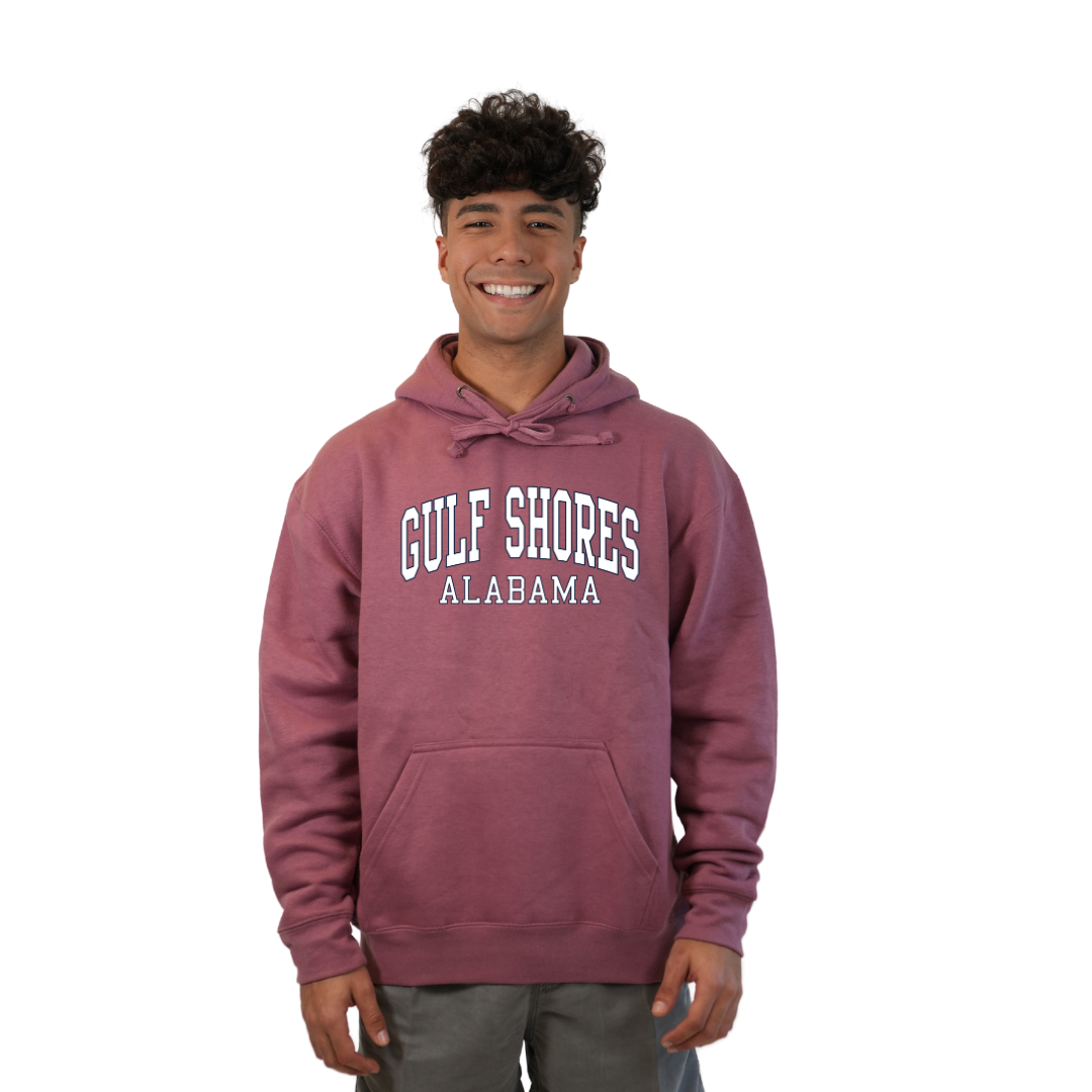 Gulf Shores Alabama Pullover Hoodie Men with Big Front Letters Design Style 252