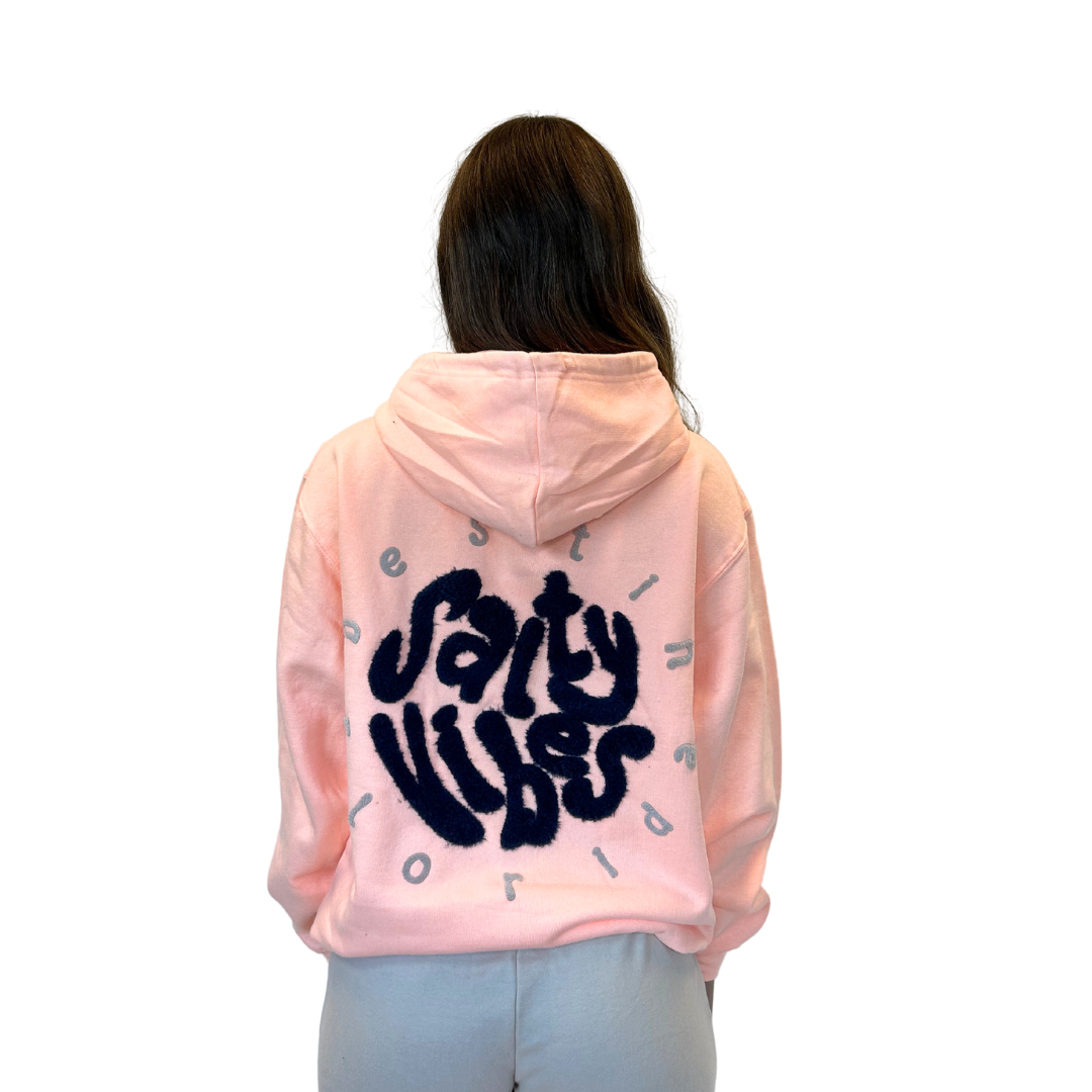 Destin Fl, Hoodie Women with Texture Patch on The Front and Back Salty Vibes Design Style 252Patch