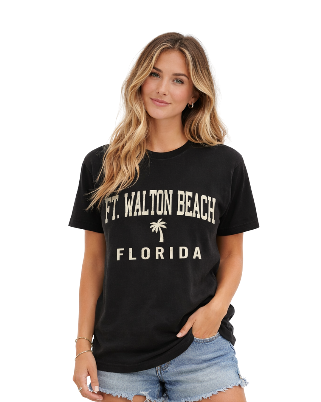 Ft. Walton Beach City Name Design Women’s T-Shirt T-SHIRT alvinsisland.com S Charcoal