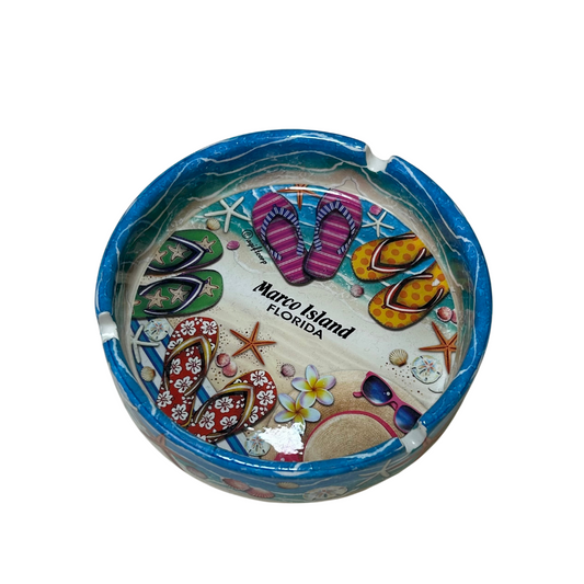 Marco island  Sandals  Ashtrays 5" Diameter Ceramic Round