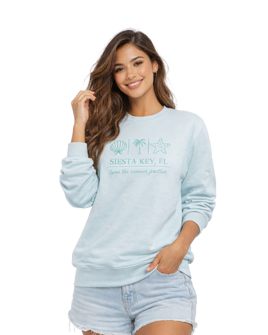 Siesta Key, Fl Embroidered Women’s Crewneck crewneck alvinsisland.com Pool day S