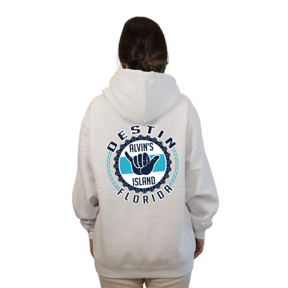 Destin Pullover Hoodie Women with Alvin's Island Hang Loose Front and Back Design Style 252