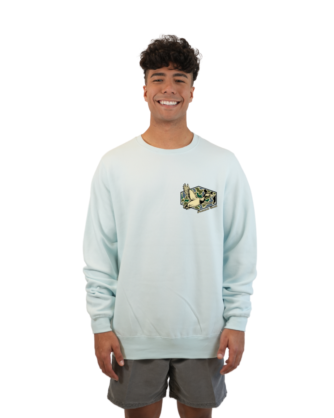 Pensacola Beach Duck Men Crewneck – Camouflage Edition