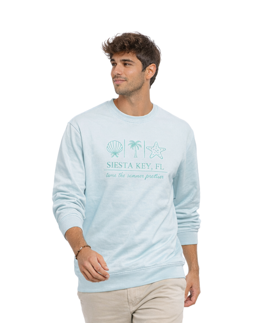 Siesta Key, Fl Embroidered Men’s Crewneck crewneck alvinsisland.com Pool day S