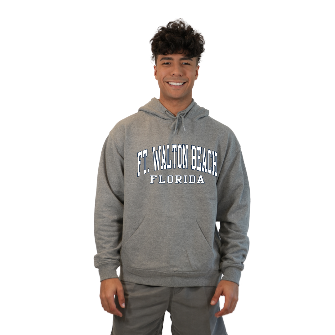 Ft. Walton Beach Pullover Hoodie Men with a City Name White design Style 252