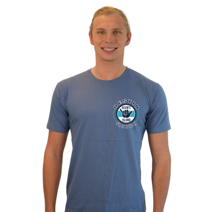 Destin Combed Cotton Men T-Shirt with a Alvin's island Hang Loose Design Style CC1000