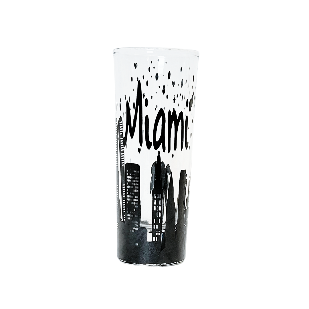 Miami Skyline Black Glass Trans Tube 4"High 1.5 Diameter