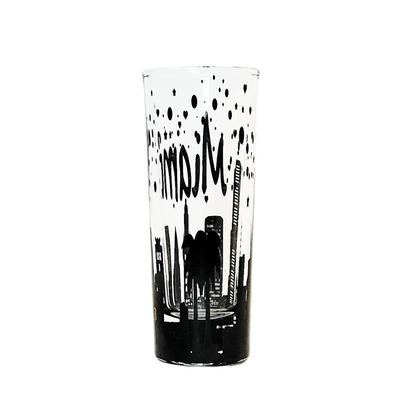 Miami Skyline Black Glass Trans Tube 4"High 1.5 Diameter