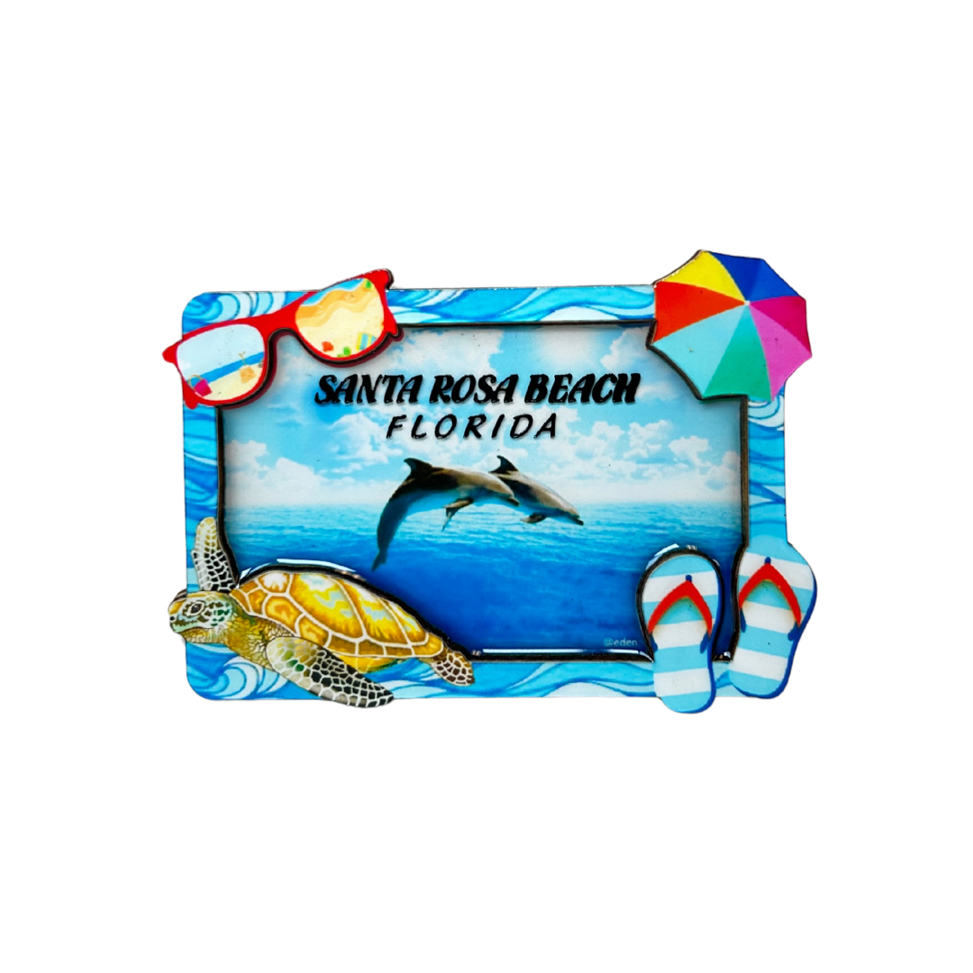 Santa Rosa Beach, Fl Flip Flop, Sunglasses Mdf Magnet