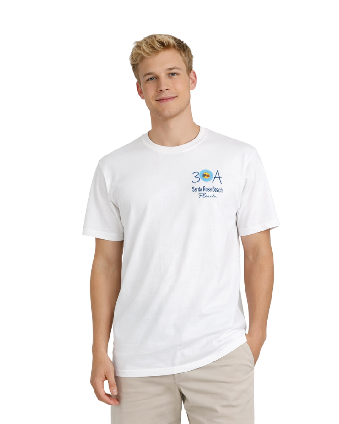 Santa Rosa Beach, Fl 30A Map Design Men’s T-Shirt T-SHIRT alvinsisland.com S White