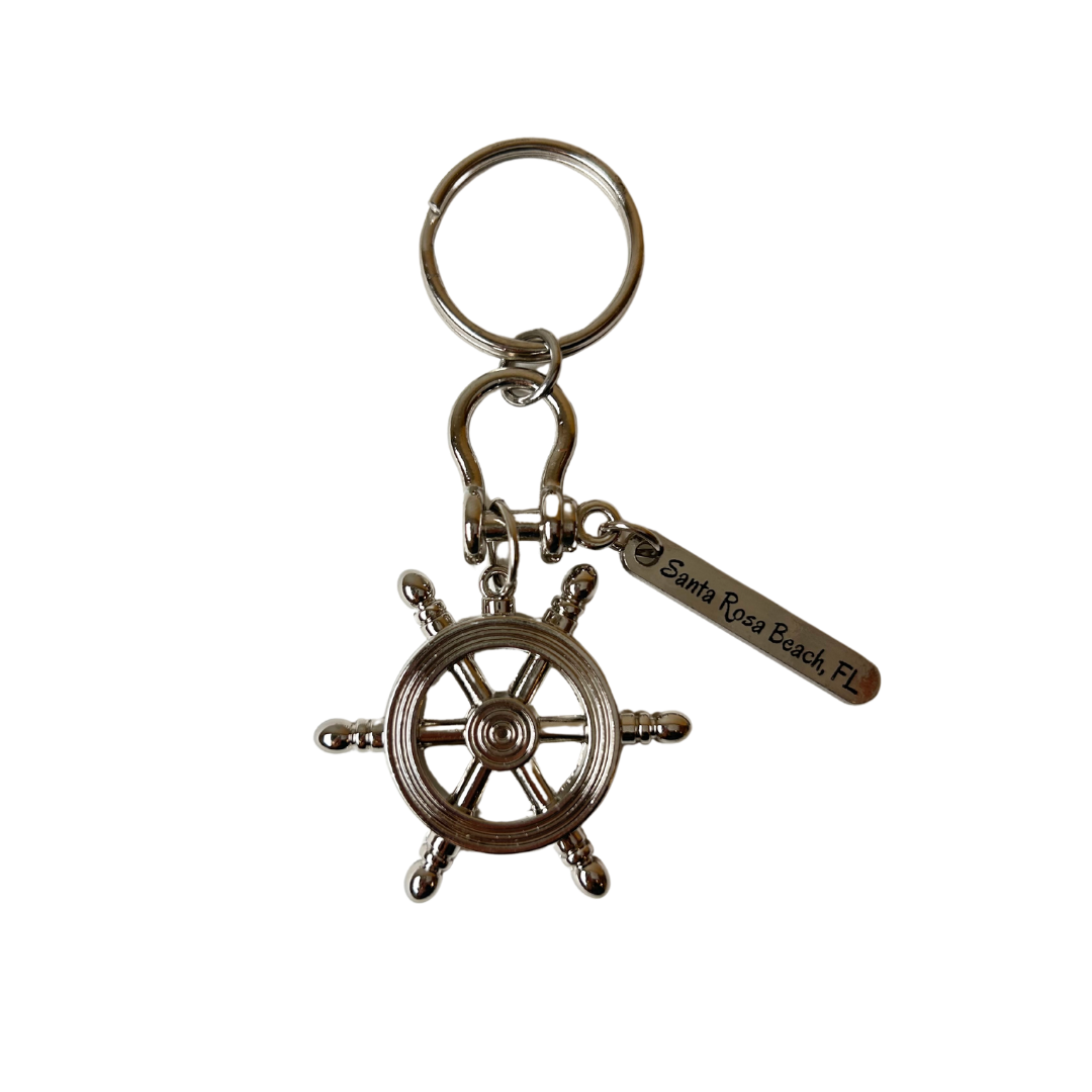 Santa Rosa Beach, Fl Sea Life Metal Key Chain