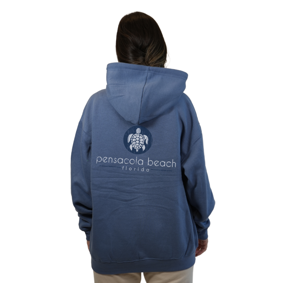 Pensacola Beach with front SeaTurtle's pocket design and back big SeaTurtle's Design Pullover Hoodie Women Style 252