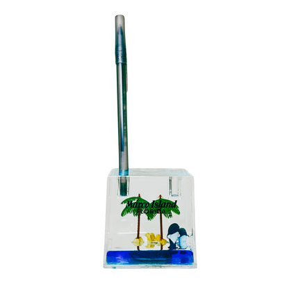 Marco Island Dolphins & Palms Trees Pen Holder Water Square Souvenirs