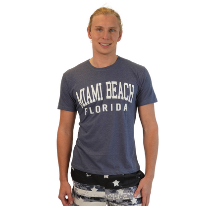 Miami Beach Florida Poly/Cotton Unisex H.Navy T-Shirt Style Pc1001