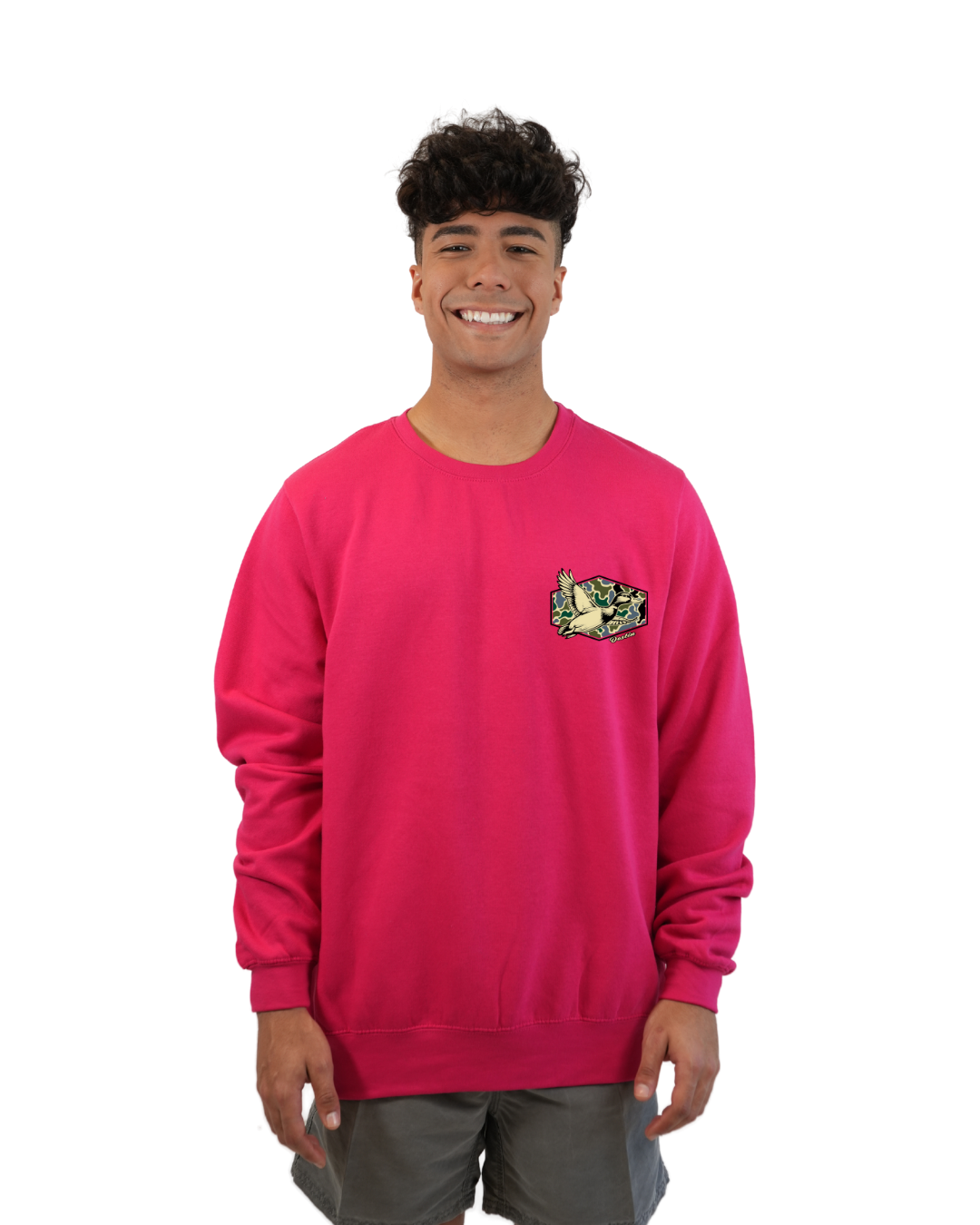 Destin Duck Crewneck – Camouflage Edition crewneck alvinsisland.com Heliconia S