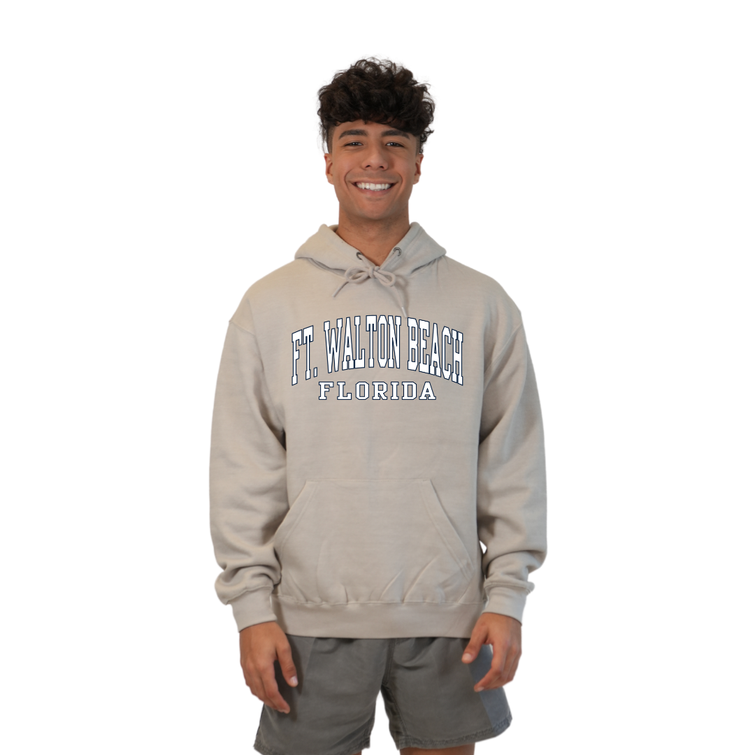 Ft. Walton Beach Pullover Hoodie Men with a City Name White design Style 252