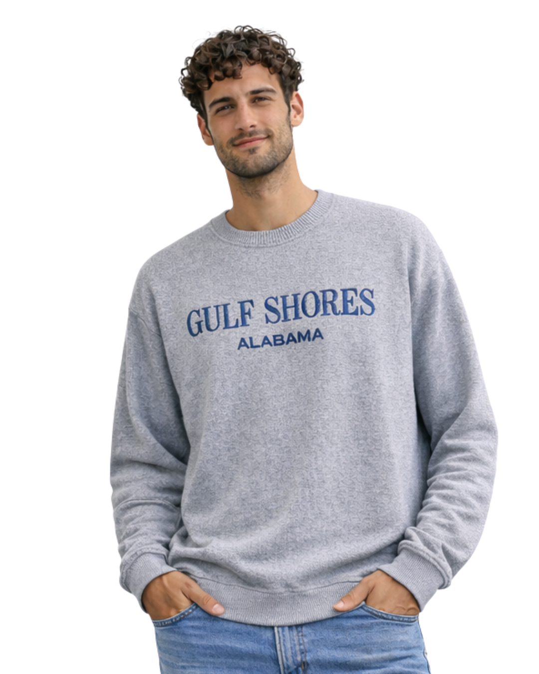 Gulf Shores, AL Nantucket Crewneck – Embroidered City Name Appliqué (Style AP267AI) crewneck alvinsisland.com Lt.Blue S