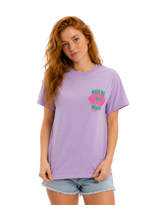 Destin, Fl Meet me at the Beach T-shirt T-SHIRT alvinsisland.com L Purple Ice
