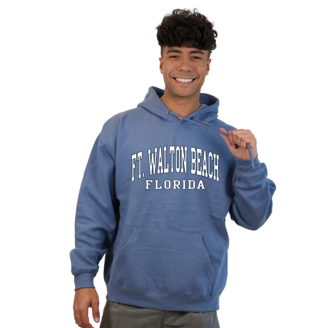 Ft. Walton Beach Pullover Hoodie Men with a City Name White design Style 252