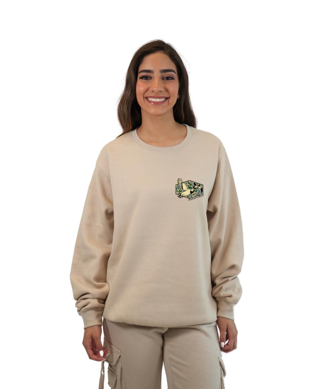 Pensacola Beach Duck Women Crewneck – Camouflage Edition