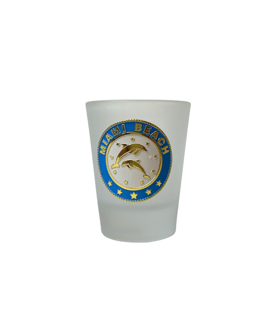 Miami Beach Shield Design Shot Glass souvenirs alvinsisland.com