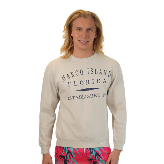 Marco Island Florida Est 1908 Crewneck Light Gray Unisex Sweatshirt Style Gd05