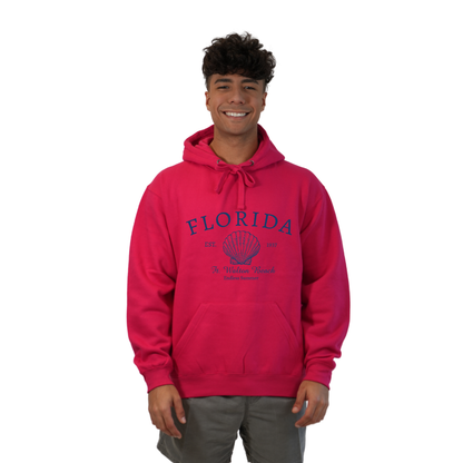 Ft. Walton Beach Pullover Hoodie Men with a Florida Shell Endless Summer Design Style 252