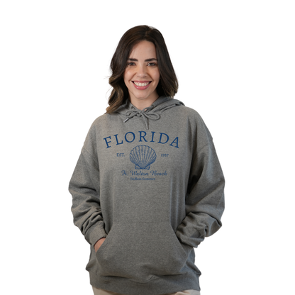 Ft. Walton Beach Pullover Hoodie Women with a Florida Shell Endless Summer Design Style 252