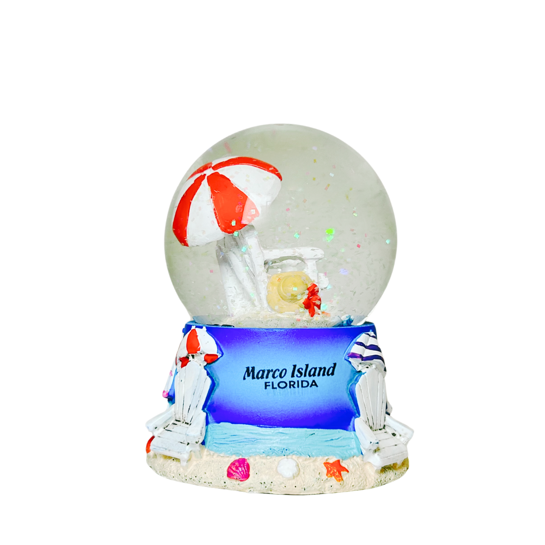 Marco Island Beach Chair With Umbrella Water Globes Souvenir