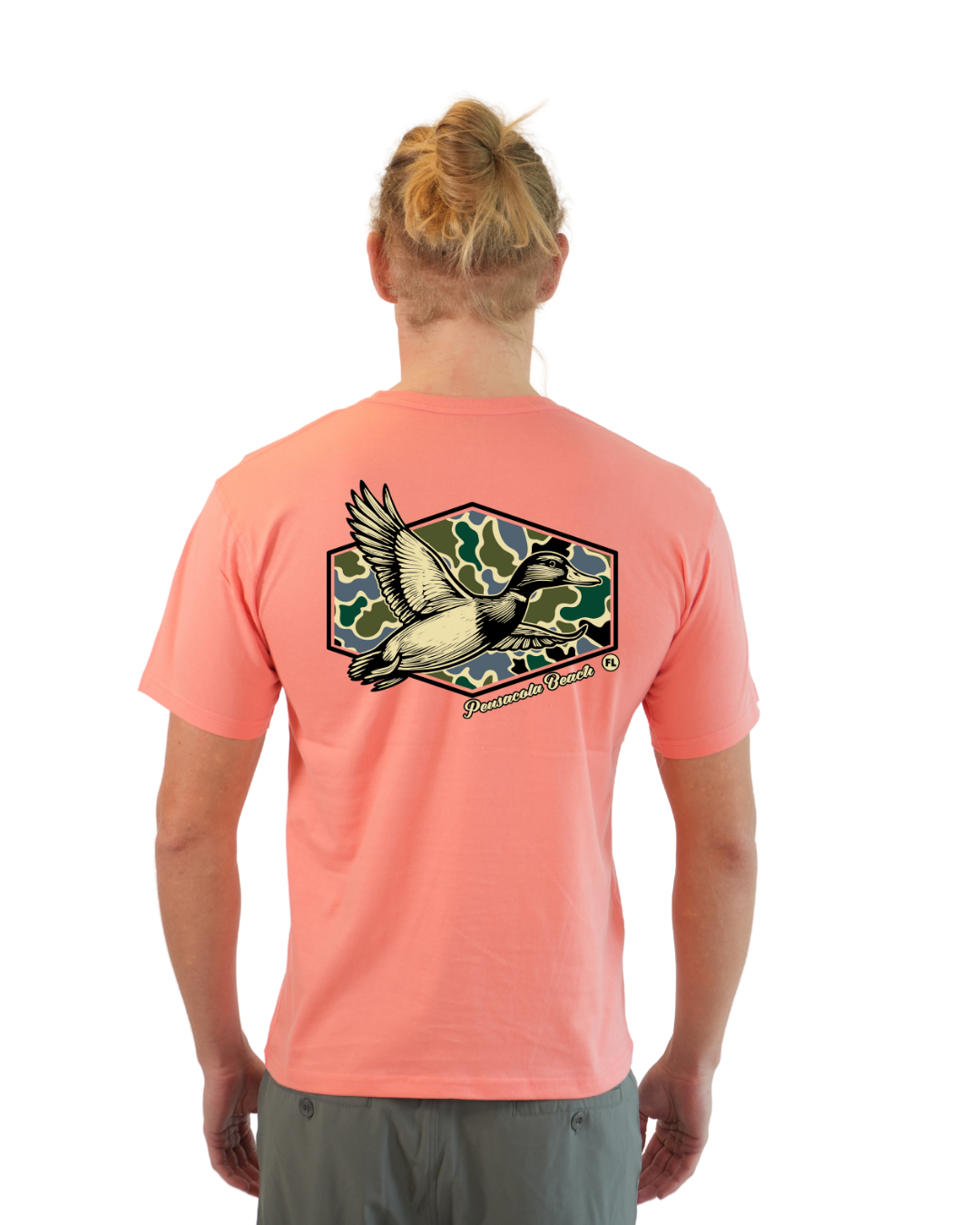 Pensacola Beach Duck Men T-Shirt Camouflage Edition
