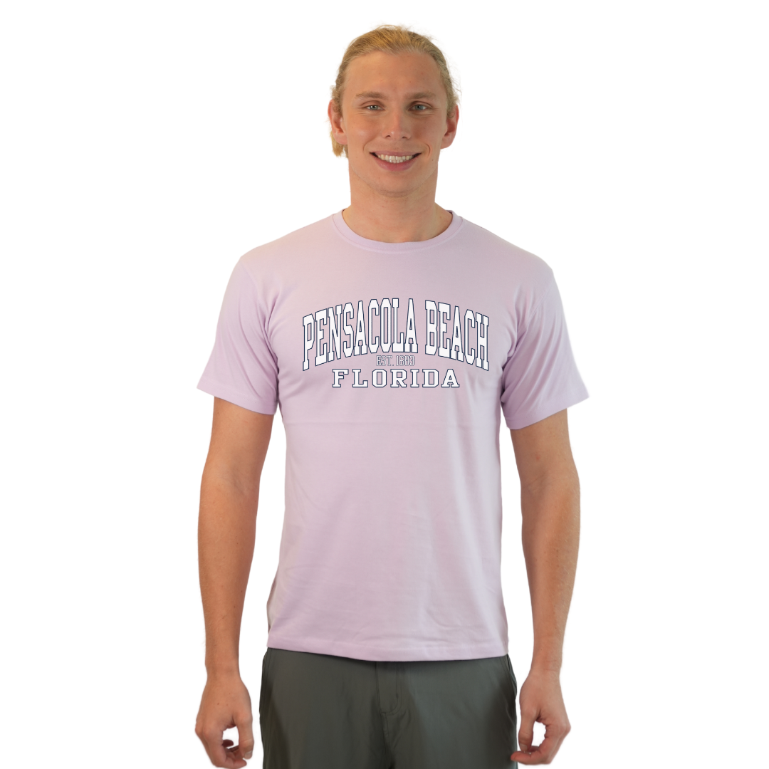 Pensacola Beach East 1683 Combed Cotton Men T-Shirt with a Front Design Style CC1000