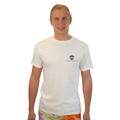 Pensacola Beach with front Bycicle pocket design and back big Bycicle Design T-Shirt Men Style CC1000