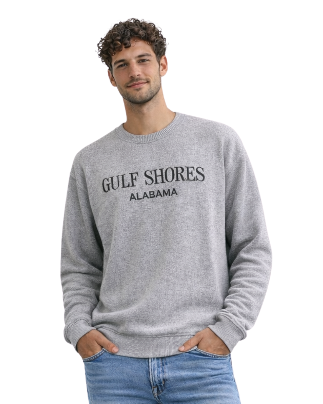 Gulf Shores, AL Nantucket Crewneck – Embroidered City Name Appliqué (Style AP267AI) crewneck alvinsisland.com Salt & Pepper S